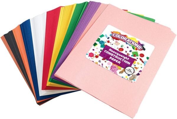 Construction Paper Pack, 10 Assorted Colors, 9 x 12, 600 Sheets, Heavy