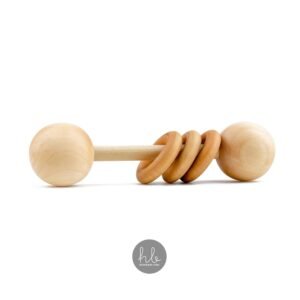 Organic Wood Montessori Styled Baby Rattle by Homi Baby - Perfect Grasping