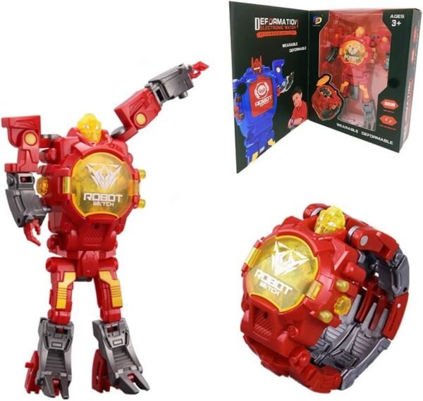 SLKIJDHFB Robot Watch for Kids - 2 in 1 Digital Deformation Robot