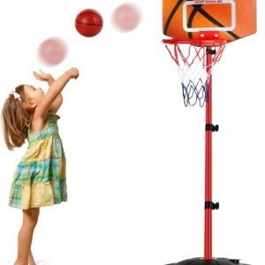Toddler Basketball Hoop Stand Adjustable Height 2.5 ft -5.1 ft Mini Indoor