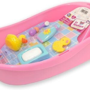 JC Toys 7-Piece Pink Baby Doll Bath Gift Set Fits Most Dolls