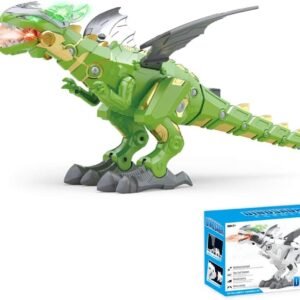 Kids Dinosaur Robot Toy, Electronic Walking Dinosaur Dragon Robot with Spray Function