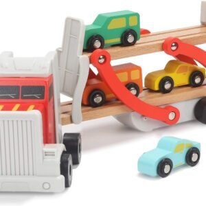TOP BRIGHT Wooden Car Toys for 2 3 Year Old Boy Gifts
