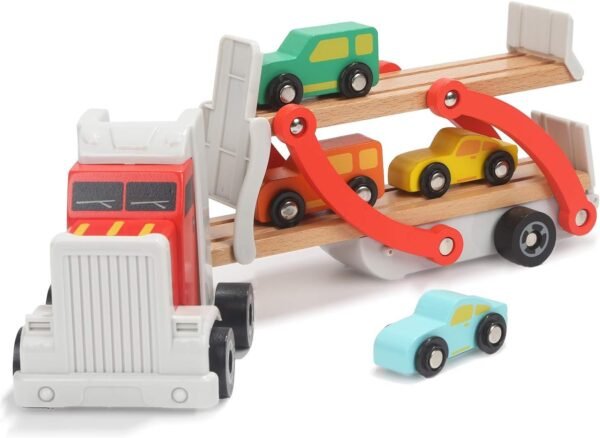TOP BRIGHT Wooden Car Toys for 2 3 Year Old Boy Gifts