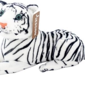 JESONN Realistic Stuffed Animals Tiger Toys Plush White, 12 Inch