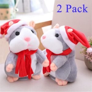 BROUYOUE 2PCS Cheeky Talking Hamster pet Toy Repeat What You Say Electronic