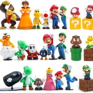 JoySee 28 Pcs/Set PVC Super Mario Bros Super Mary Princess, Turtle, Mushroom,