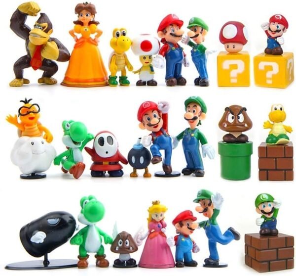 JoySee 28 Pcs/Set PVC Super Mario Bros Super Mary Princess, Turtle, Mushroom,
