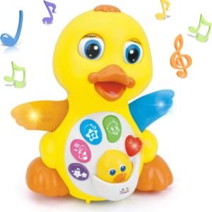 Woby Musical Flapping Yellow Duck Action Educational Learning and Walking Toy for