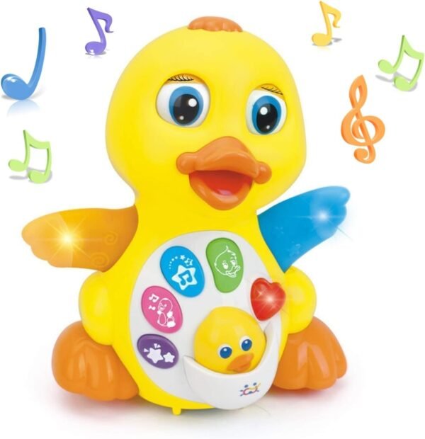 Woby Musical Flapping Yellow Duck Action Educational Learning and Walking Toy for