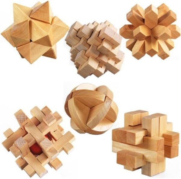 ULT-unite3D Wooden Cube Brain Teaser Puzzle Kit Toy Fun Kids