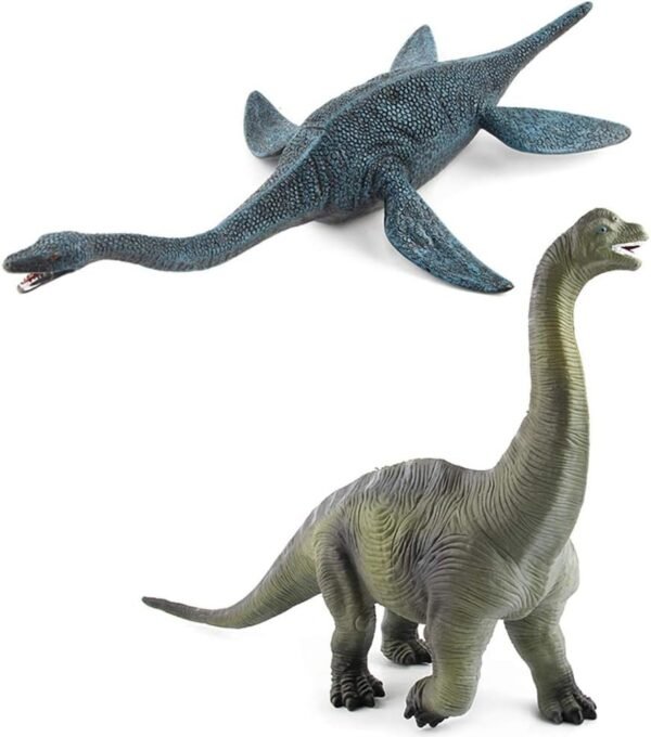 EOIVSH 2 Pack Dinosaur Figure Toys Brachiosaurus & Plesiosaur, Jumbo Jurrasic World