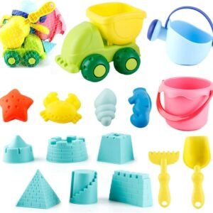 BOBXIN Kids Beach Toys Toddlers Beach Sand Toy Set with Bucket Castle