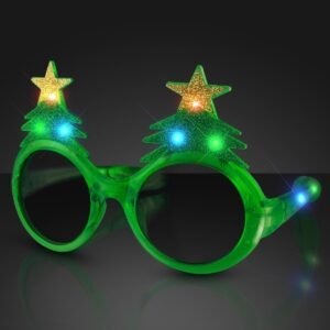 Glitter Christmas Light Up Flashing LED Sunglasses Kit Toy Fun