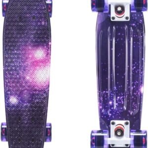 Playshion Complete 22 Inch Mini Cruiser Skateboard for Beginner with Sturdy Deck