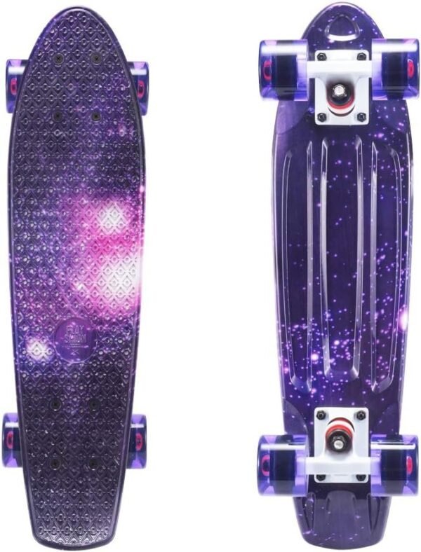 Playshion Complete 22 Inch Mini Cruiser Skateboard for Beginner with Sturdy Deck