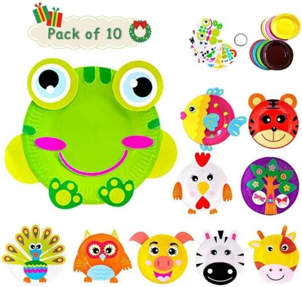 Here Fashion Pack of 10 Paper Plate Art Kit for Kids Toddler