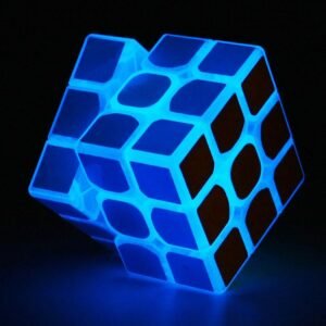 TANCH Blue Fluorescent Speed Cube 3x3x3 Glow in Dark Magic Cube Puzzle