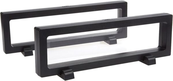 2 Set 3D Display Cases, Floating Black Display Stand Holder Frame for
