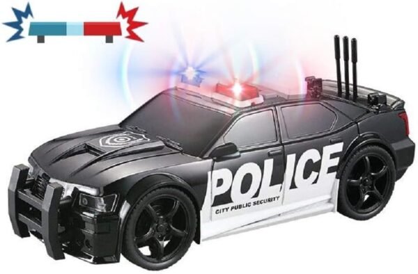 Police Toy Car Friction Powered Plastic Vehicle Toy Lights and Siren Sounds