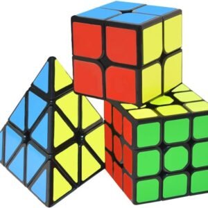 Speed Cube Set,Puzzle Cube, 3 Pack Magic Cubes Pyraminx + 2x2x2 +