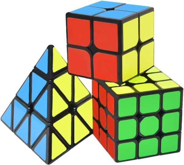 Speed Cube Set,Puzzle Cube, 3 Pack Magic Cubes Pyraminx + 2x2x2 +