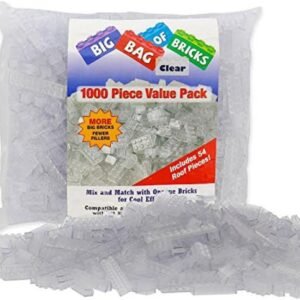 SCS Direct Building Bricks - 1000 Pc Big Bag of Bricks Bulk