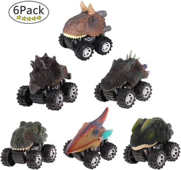 LTCtoy Dinosaur Toys Boys - Pull Back Dinosaur Cars 6 Pack,Animals Dino