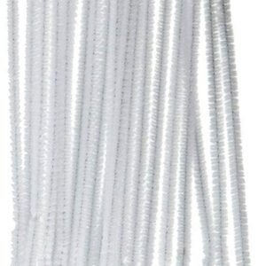 Darice Chenille Stems, 100 Piece 6mm x 12in, White, Count