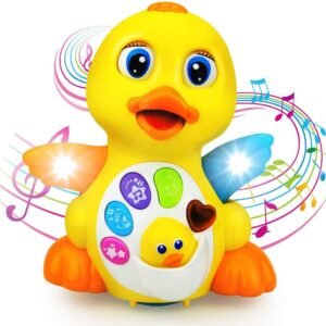 Liberty Imports Light Up Dancing Walking Yellow Duck Baby Toy with Music
