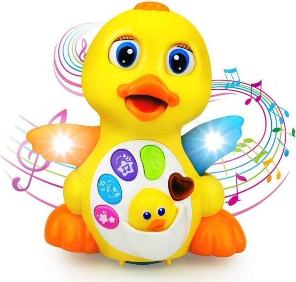 Liberty Imports Light Up Dancing Walking Yellow Duck Baby Toy with Music