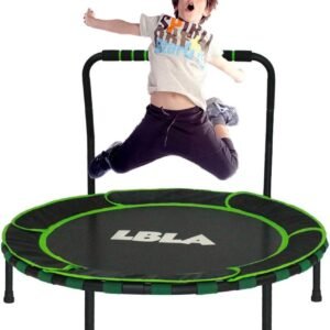 LBLA 36-Inch Trampoline for Kid Foldable Children Trampoline with Adjustable Handrail Safty