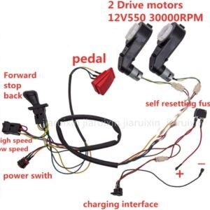 weelye Children Electric Car DIY Accessories Wires and Gearbox,Self-Made Toy Car Full