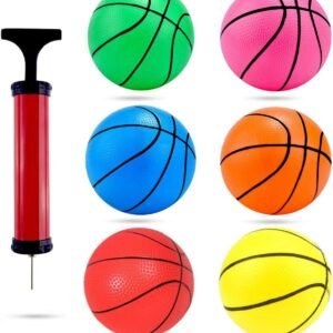 Shindel 4.7 inches Mini Toy Basketball, 6PCS Basketball for Toddlers, Colorful Kids