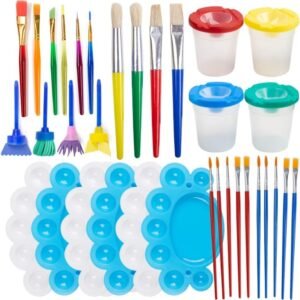 BigOtters Painting Tool Kits, 34Pcs Paint Supplies Include Paint Cups with Lids