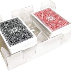 Yuanhe Clear 2 Deck Canasta Playing Card Tray Kit Toy