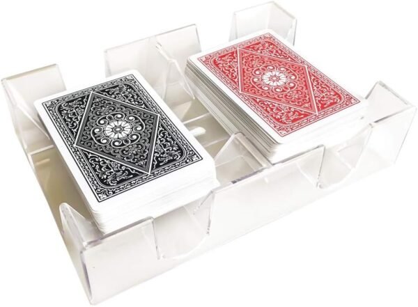 Yuanhe Clear 2 Deck Canasta Playing Card Tray Kit Toy