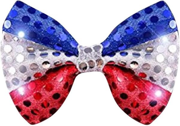 Red White & Blue LED Light Up Flashing Bow Tie by Mammoth