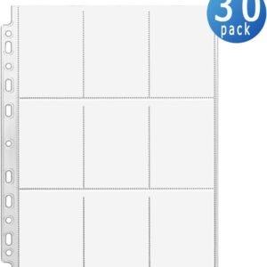 270 Pockets Trading Card Sleeves Storage Wallets Album Pages, Transparent Game Card