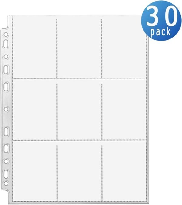 270 Pockets Trading Card Sleeves Storage Wallets Album Pages, Transparent Game Card