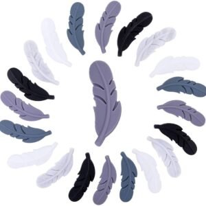 20pc Silicone Feathers Food Grade Chewing Nursing Accessories DIY Necklace/Bracelet Baby Pacifier