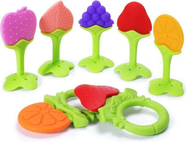 bumblebee Baby Teether Toys Silicone Teething Toys Fruit Shape Freezer Safe for