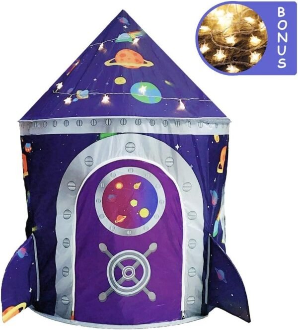LOJETON Rocket Ship Play Tent - Premium Space Castle Pop Up Kids