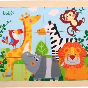 12 Piece Puzzles for Kids Ages 2-6 - Animal Wooden Jigsaw Puzzles