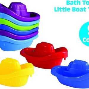 Playkidz Bath Toy Little Boat Train Pack of 9 Stackable Plastic Kids