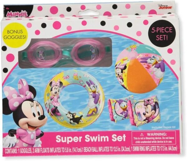 What Kids Want Disney Jr. Minnie Bowtique Super 5Piece Swim Set Goggles