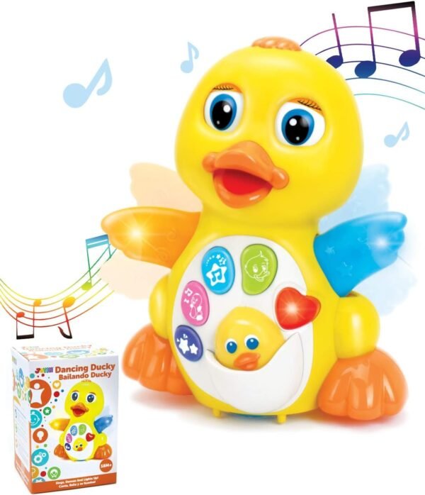 JOYIN Dancing Walking Yellow Duck Baby Toy with Music and LED Light