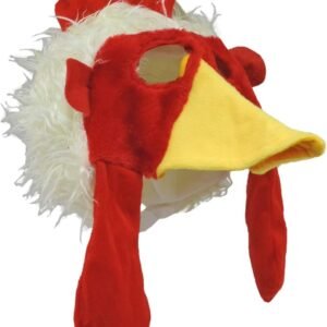 Jacobson Hat Company Chicken Rooster Plush Mask Hat, Red, Size Large