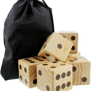 Get Out Giant Yard Dice 6-Pack Set Jumbo Outdoor Lawn Game, Wooden