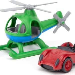 Green Toys Helicopter & Race Car Red Set Kit Toy